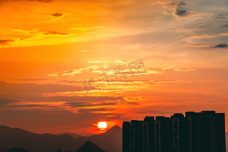 日落西山摄影图