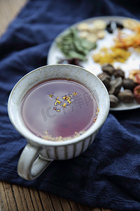 健脾摄影照片_花茶山楂茶桂花茶养生茶摄影图