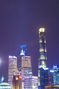 上海城市建筑灯光夜景摄影图