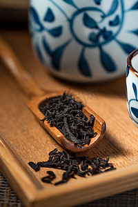 红茶茶叶摄影图