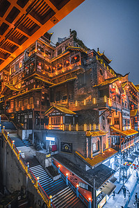 城市摄影照片_重庆洪崖洞建筑摄影图