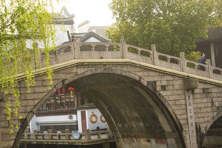 七宝古镇小桥流水风景摄影图