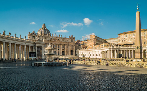 梵蒂冈圣彼得广场全景摄影图