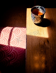 摄影日本摄影照片_地毯桌子茶杯摄影图