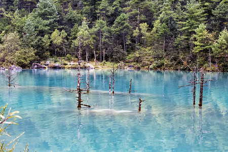 卡通云南旅游摄影照片_云南丽江蓝月谷旅游摄影图