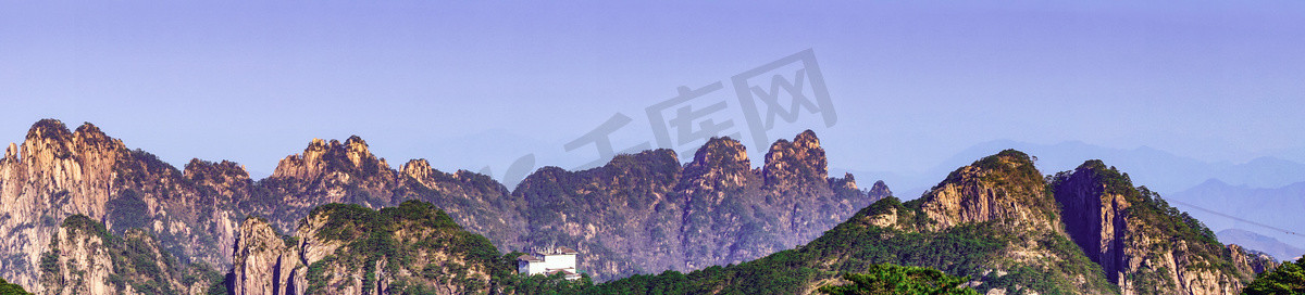 安徽黄山风景全景摄影图