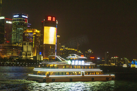 上海外滩城市夜景摄影图