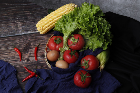 蔬菜果篮摄影图