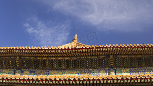 北京天安门故宫紫禁城琉璃瓦屋檐摄影图