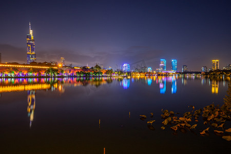 玄武湖夜景摄影图