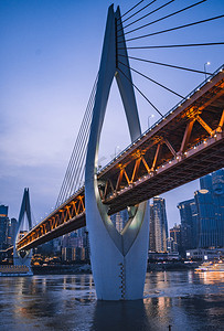 重庆城市宣传摄影照片_重庆千厮门大桥摄影图