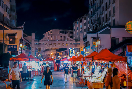 装修夜市摄影照片_地摊夜市摄影图