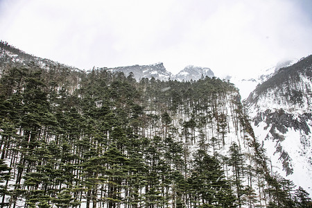 雪峰雪景自然风光摄影图