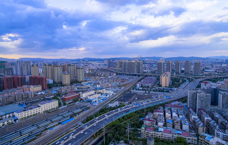 规划图底纹摄影照片_城市高架立交桥航拍摄影图