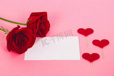 七夕情人节玫瑰表白卡摄影图