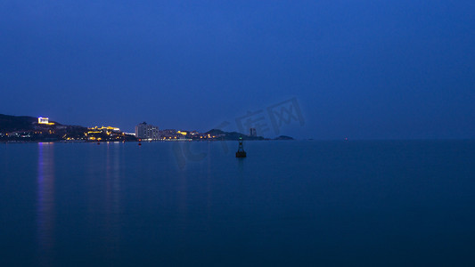城市夜景系列之海岸线景色摄影图