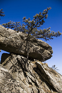 鲁山尧山风景名胜自然风光石壁摄影图