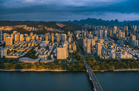 山城摄影照片_山城城市柳州航拍全景摄影图