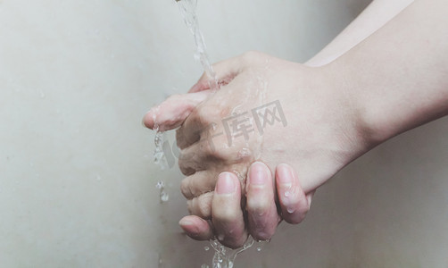 武汉加油摄影照片_揉搓洗手摄影图