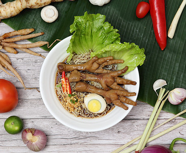 鸡爪菜摄影照片_泰国菜美食摄影图