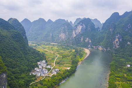 失量山水摄影照片_航拍阳朔山水风光摄影图