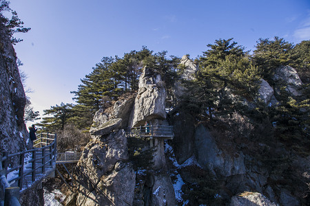 风景名胜尧山山峰自然风光摄影图