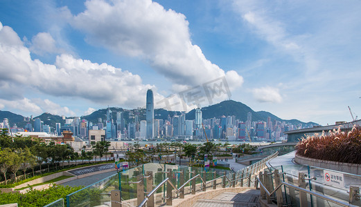 香港维多利亚港建筑群摄影图