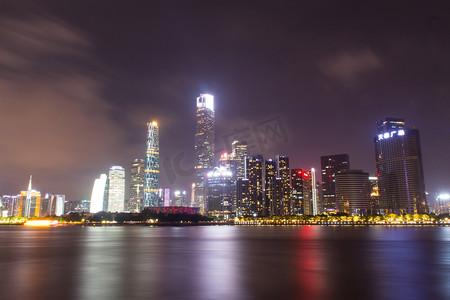 繁华城市夜景摄影照片_广州城市摄影图