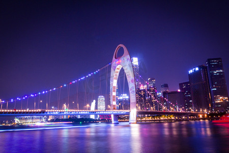 夜景灯光摄影照片_广州珠江夜景摄影图
