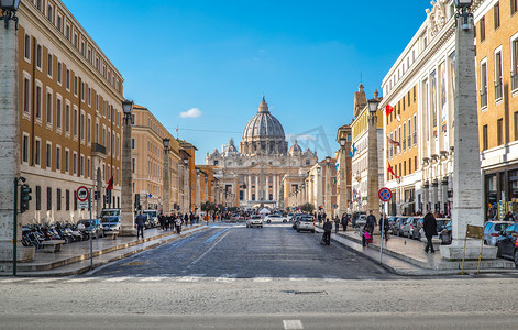 建筑欧式摄影照片_远眺世界上的国家梵蒂冈摄影图
