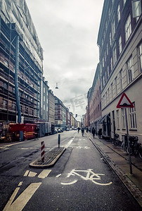 街景摄影图摄影照片_哥本哈根冬天萧瑟的街景摄影图