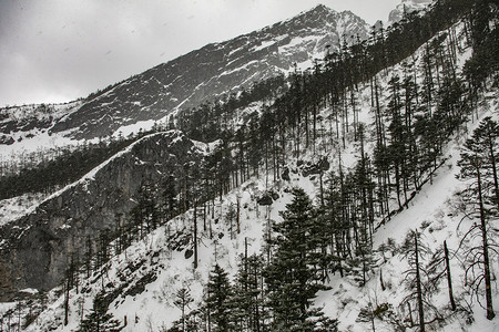 雪峰雪景自然风光摄影图