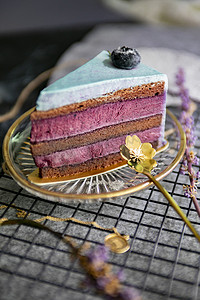 蓝莓蛋糕摄影图
