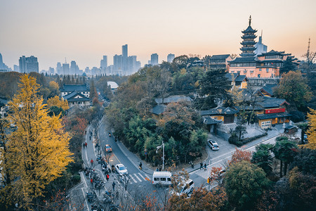 古建筑摄影照片_南京鸡鸣寺摄影图