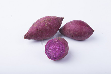 美味新鲜紫薯食材摄影图
