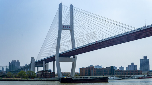 浦江大桥摄影照片_上海地标南浦江大桥摄影图