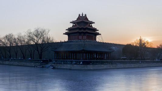 北京天安门故宫紫禁城皇家角楼护城河摄影图