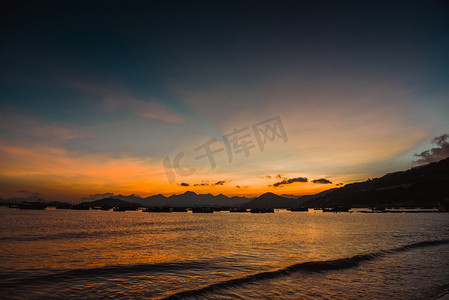 海边夏日摄影照片_福建霞浦海边晚霞摄影图