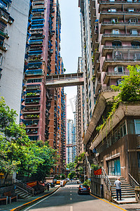 重庆山城居民楼摄影图