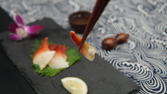日式寿司北极贝摄影图
