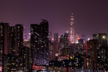 璀璨的城市夜景摄影图