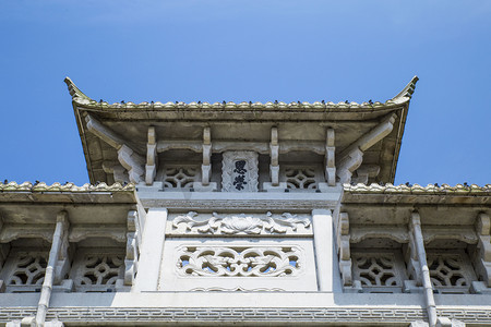 中式屋顶摄影照片_中式建筑飞檐摄影图