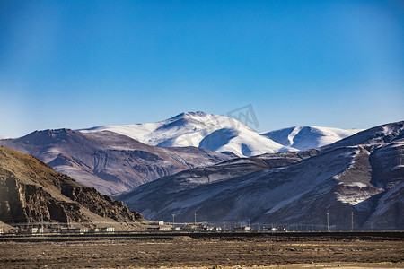 西藏山峰山峦景观摄影图