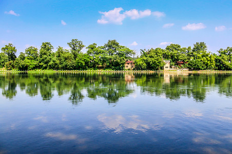 乡村江上风景摄影图