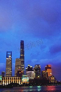 宣传商业摄影照片_上海外滩夜景高楼大厦摄影图