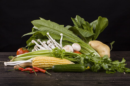 蔬菜动图摄影照片_新鲜蔬菜油麦菜摄影图