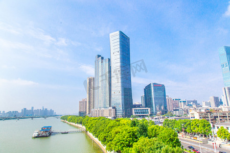长沙城市宣传摄影照片_长沙湘江cbd大楼摄影图