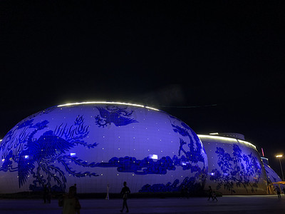 青花瓷建筑摄影图