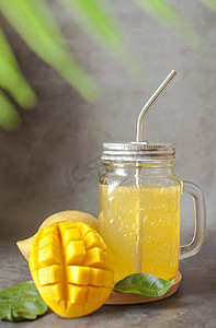 芒果汁摄影照片_ 芒果汁冷饮摄影图
