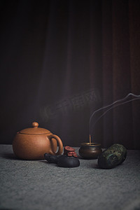 中国风茶壶摄影照片_悠然禅境摄影图